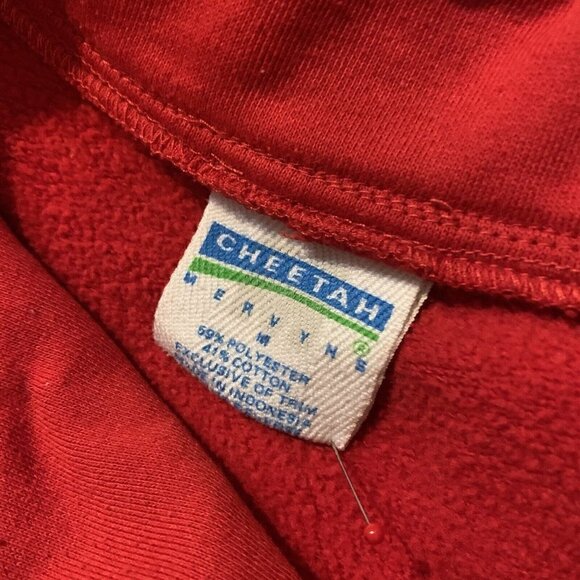 Cheetah. Size M. Two Tone Pullover Placket Sweatshirt. Drawstring Neck. D. - Picture 5 of 5